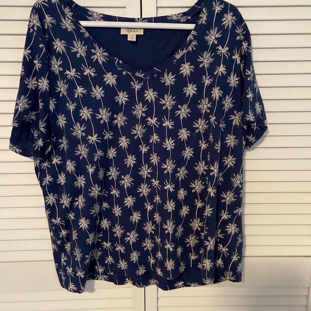 Womens Style & Co V-Neck Short Sleeved Tee 2X